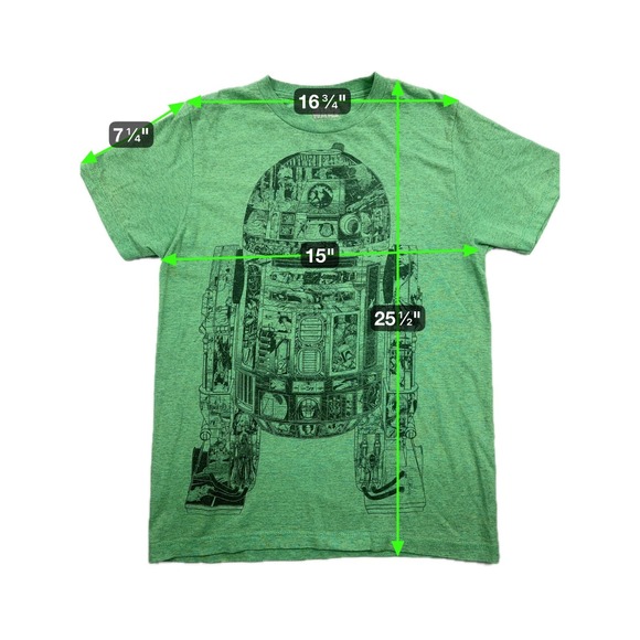 Star Wars R2-D2 Movie Scenes Graphic Print T Shirt Unisex Small Green Fifth Sun - Picture 4 of 10